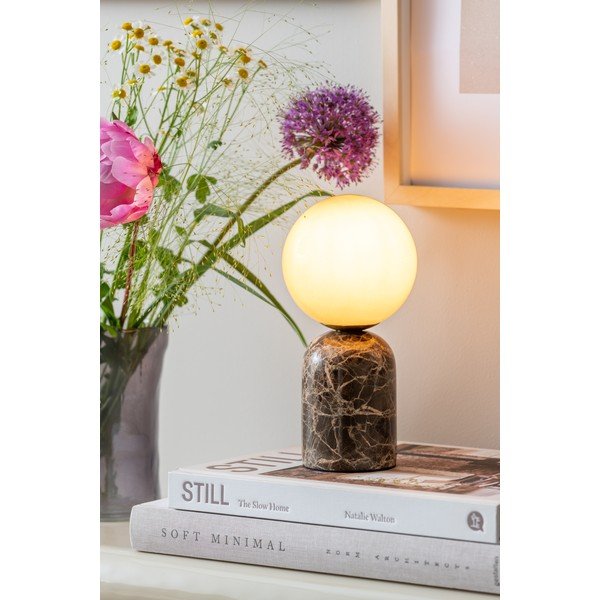 Temno rjava marmorna namizna svetilka (višina 20 cm) Lazio Sphere – Leitmotiv-image-1