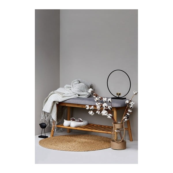 Sivo-rjava bambusova omarica za čevlje s klopjo Bahari – Wenko-image-1