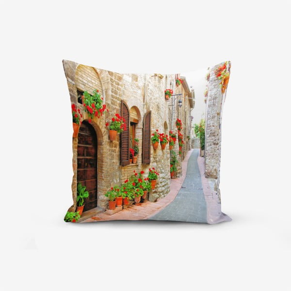 Prevleka za vzglavnik iz mešanice bombaža Minimalist Cushion Covers Colorful Street, 45 x 45 cm