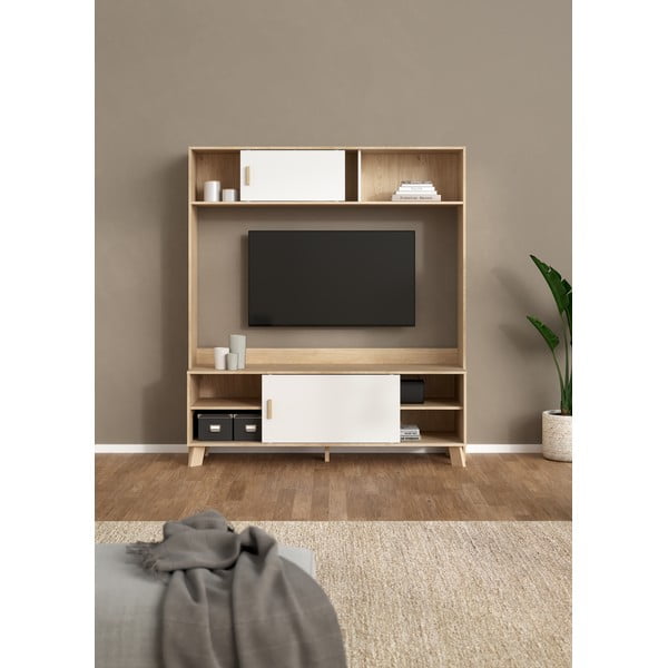 Bel TV komplet v hrastovem dekorju 159x181x48 cm Ikast – Tvilum-image-2