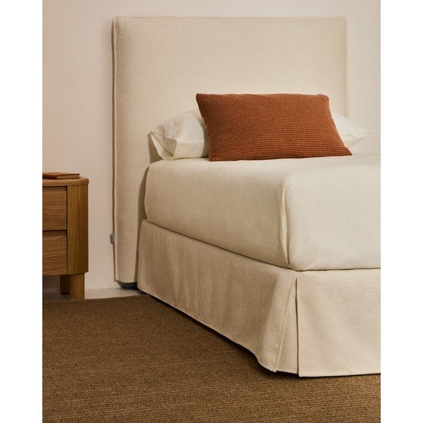 Bela oblazinjena postelja brez vzglavja 90x200 cm Jaira – Kave Home-image-1