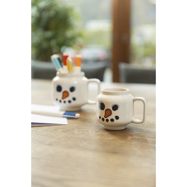 Bela keramična otroška skodelica za latte 255 ml Snowman – LEGO®-image-1