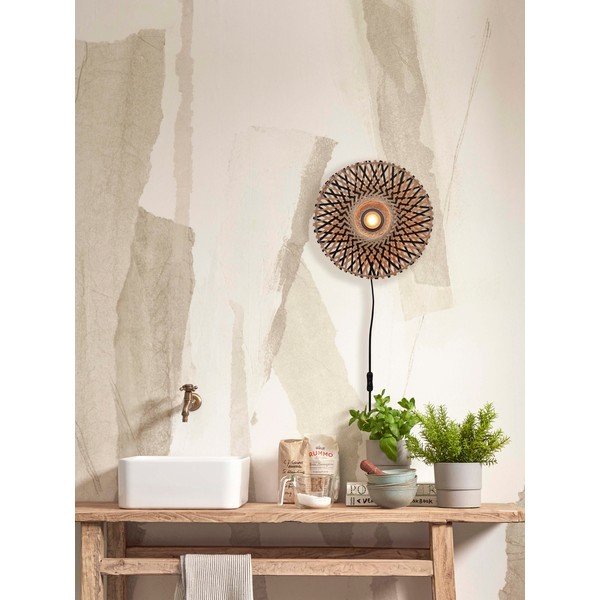 Črna/naravna stenska svetilka ø 30 cm Kalimantan – Good&Mojo-image-4