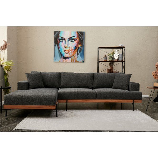 Antracitno siva kotna sedežna garnitura (levi kot) Liva – Balcab Home-image-4