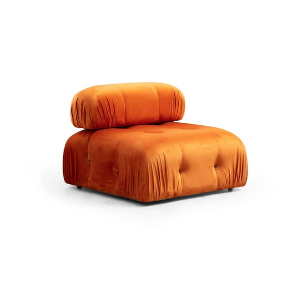Oranžna žametna modularna sedežna garnitura (sredinski modul) Bubble – Artie