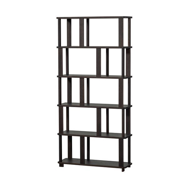 Temno rjav regal iz masivnega hrasta 90x186x30 cm Riss – WOOOD-image-3