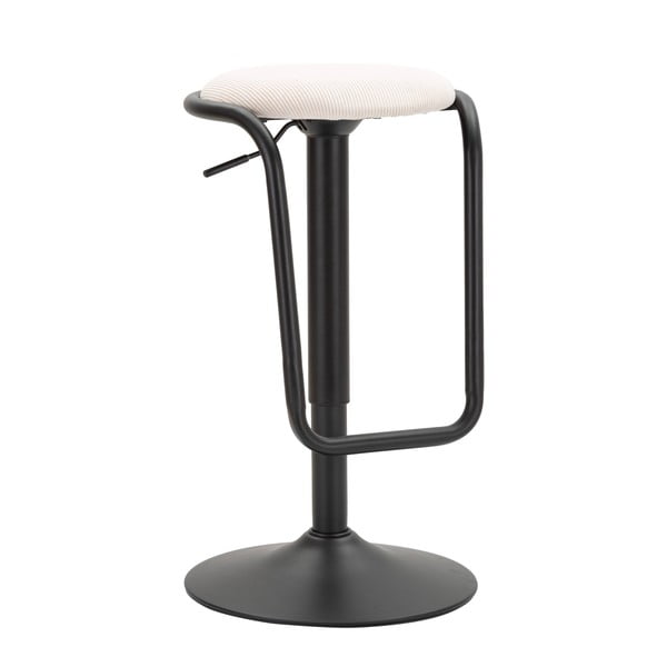 Bel/črn oblazinjen barsko stol z nastavljivo višino (višina sedeža 61 cm) Destiny – Mauro Ferretti