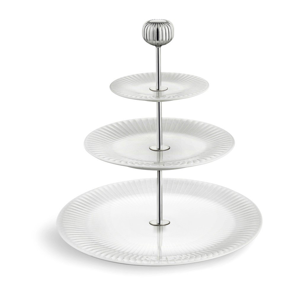 Trinadstropno belo porcelanasto stojalo Kähler Design Hammershoi Etagere, ⌀ 28 cm