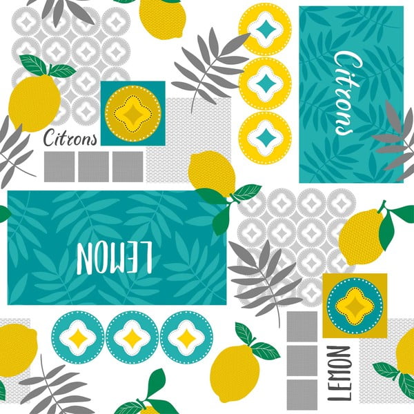 Povoščen namizni prt iz PVC-ja 140x240 cm Citronnade – douceur d'intérieur-image-1