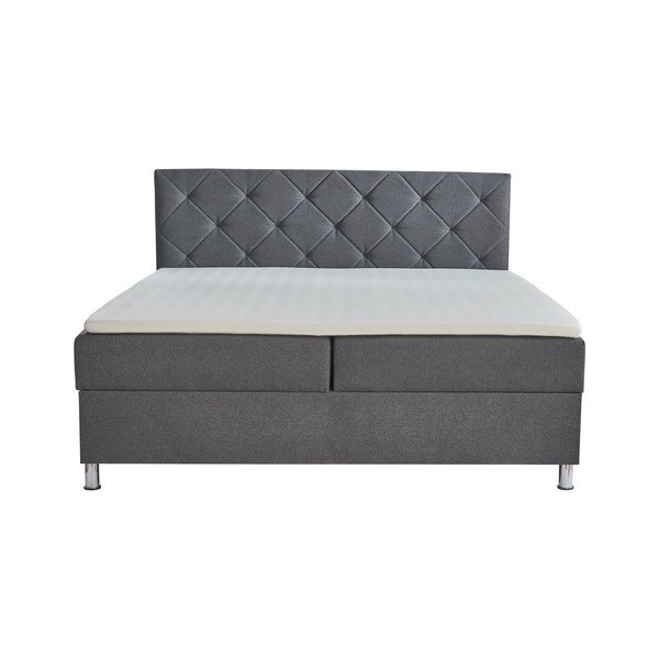 Temno siva boxspring postelja s prostorom za shranjevanje 180x200 cm Leo - Meise Möbel-image-2