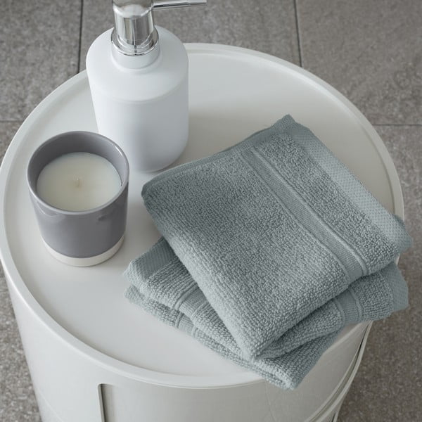 Prašno zelene frotirne bombažne brisače v kompletu 2 ks 30x30 cm Zero Twist – Catherine Lansfield-image-1