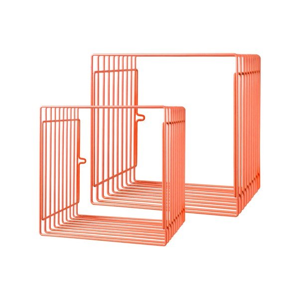 Komplet 2 oranžnih polic Done by Deer Wire