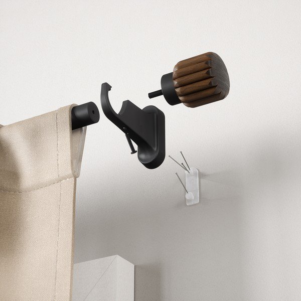 Mat črna jeklena karnisa z nastavljivo dolžino 107 - 305 cm Evie – Umbra-image-4