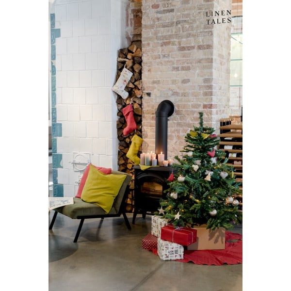 Tekstilna božična nogavica Christmas Print Natural – Linen Tales-image-3