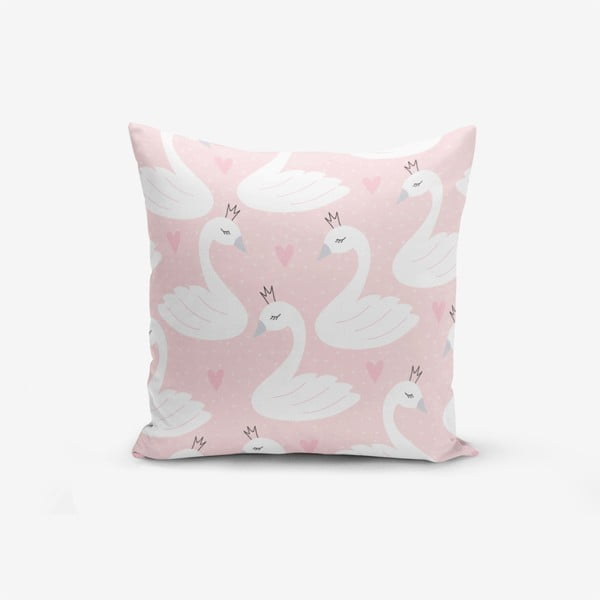 Prevleka za vzglavnik iz mešanice bombaža Minimalist Cushion Covers Pink Puan Animal Theme, 45 x 45 cm