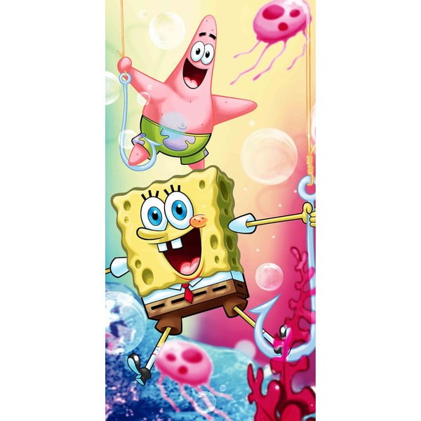 Bombažna otroška brisača 70x140 cm Sponge Bob – Jerry Fabrics