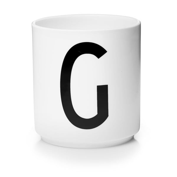 Bel porcelanast lonček Design Letters Personal G