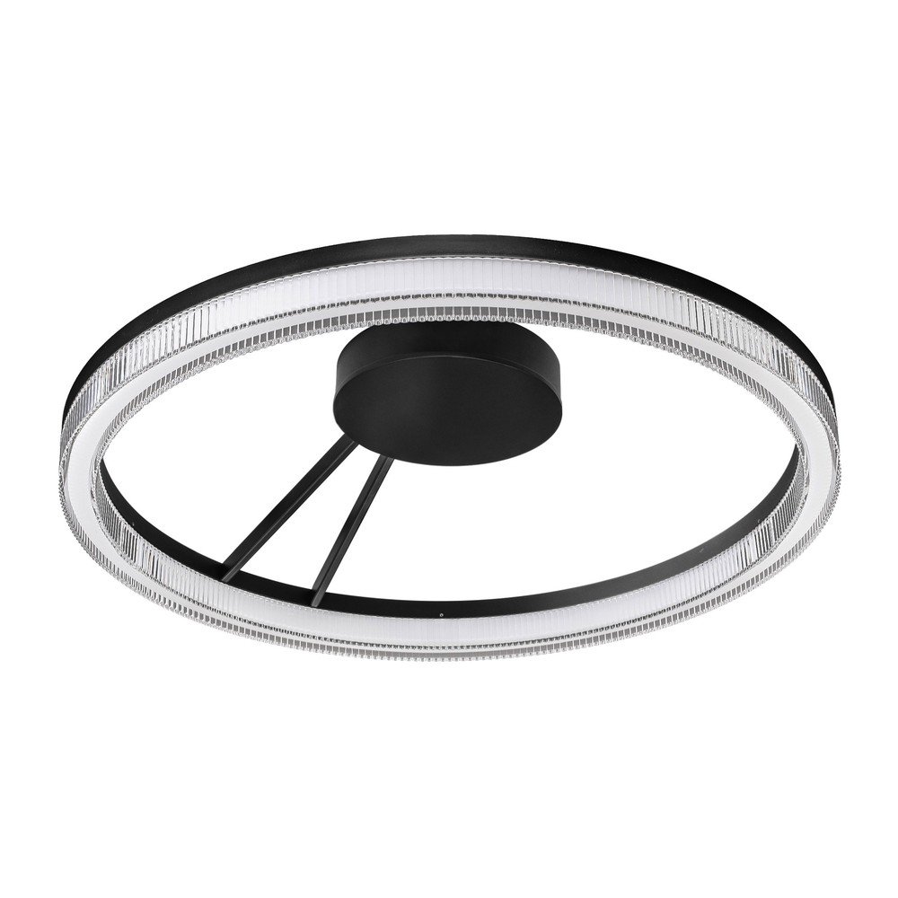 Mat črna aluminijasta LED zatemnitvena stropna svetilka s senčilom iz akrilnega stekla Lonela