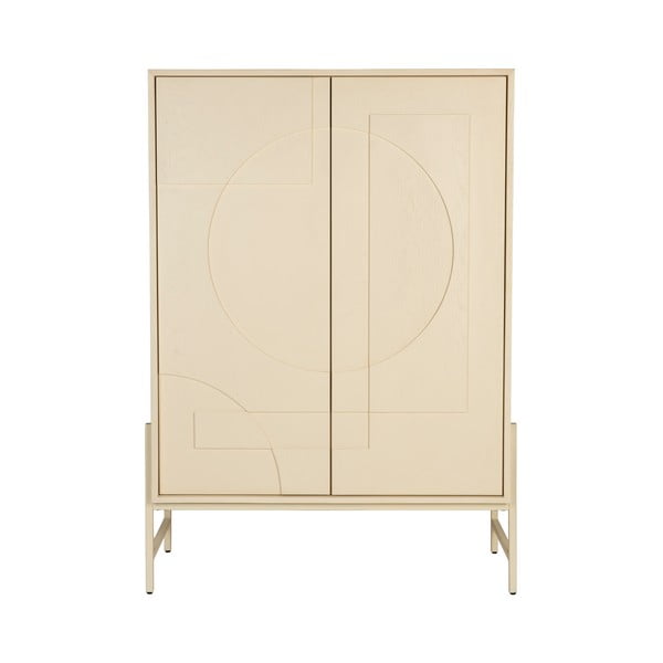 Kremno bela omarica v hrastovem dekorju 100x140x45 cm Faces – Zuiver