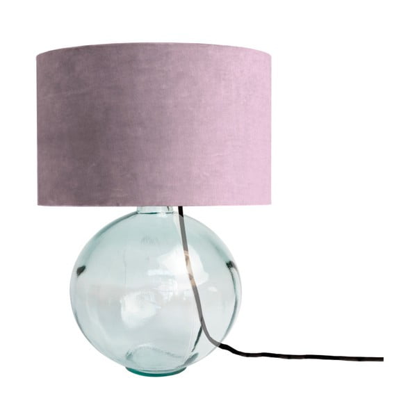 Vijolična svetilka iz ročno pihanega stekla z žametnim senčnikom Velvet Atelier