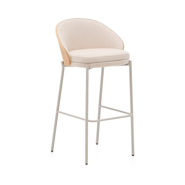 Barski stol v bež in naravni barvi (višina sedeža 77 cm) Eamy – Kave Home