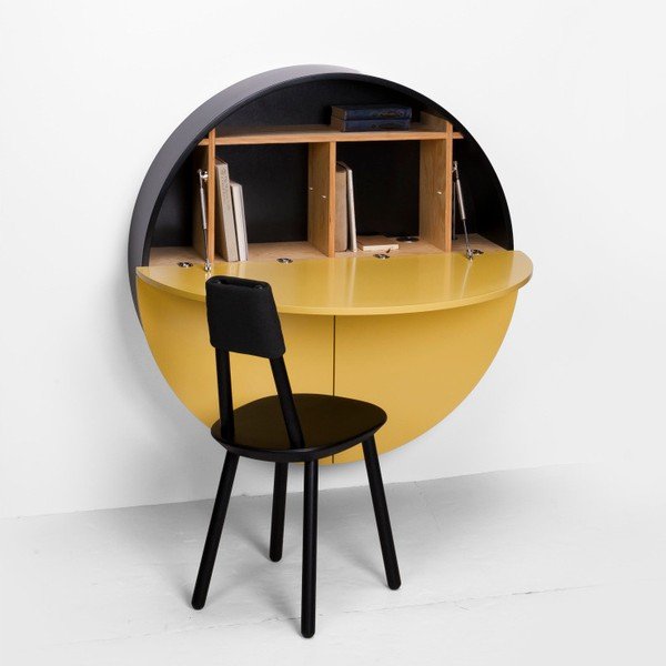 Rumeno-črna večnamenska stenska miza EMKO Pill-image-2