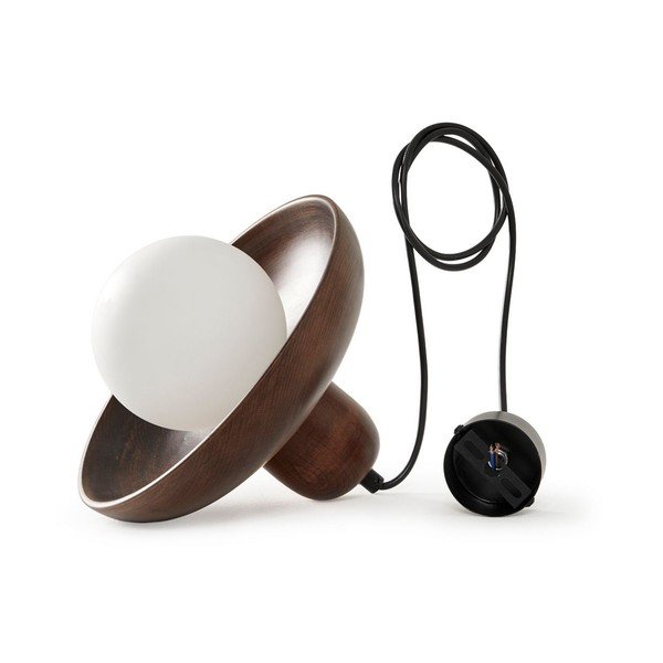 Rjava viseča svetilka z lesenim senčilom ø 25 cm Elsa – Opviq lights-image-3