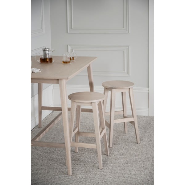 Barsko stol iz masivnega hrasta v naravni barvi (višina sedeža 65 cm) Austin – Rowico-image-1