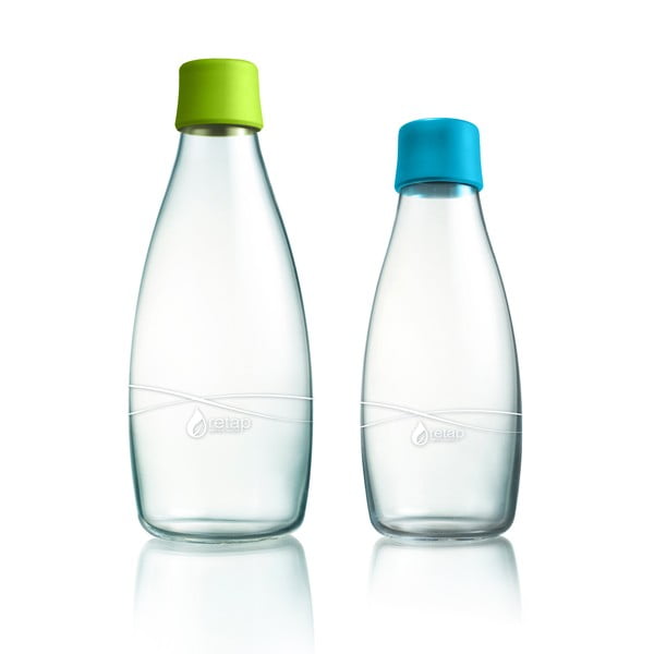 Komplet dveh steklenic ReTap - zelena in svetlo modra