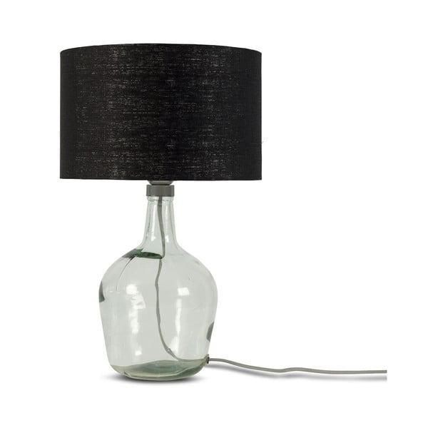 Namizna svetilka s črnim senčnikom in strukturo iz recikliranega stekla Good&Mojo Murano, ⌀ 30 cm