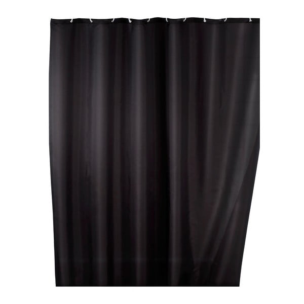 Črna zavesa za tuš s premazom proti plesni Wenko, 180 x 200 cm