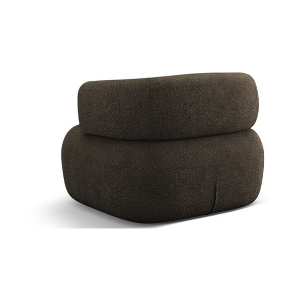 Rjav fotelj iz tkanine bouclé Jenny – Micadoni Home-image-2