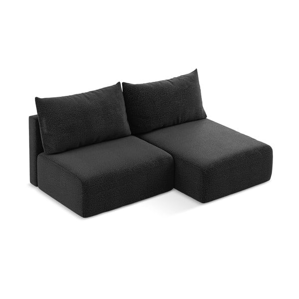 Črna raztegljiva/s prostorom za shranjevanje kotna sedežna garnitura (desni kot) Kalena – Makamii-image-3