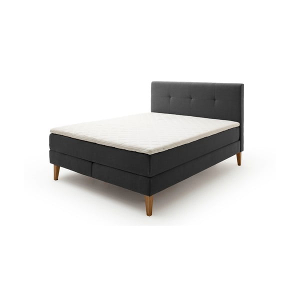 Antracitno siva boxspring postelja 160x200 cm Stockholm – Meise Möbel