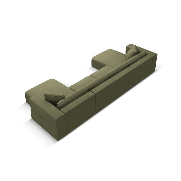 Svetlo zelena kotna sedežna garnitura (v obliki črke "U") Esther – Milo Casa-image-3