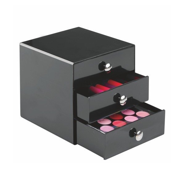 Črn organizator s tremi predali iDesign Drawer-image-2