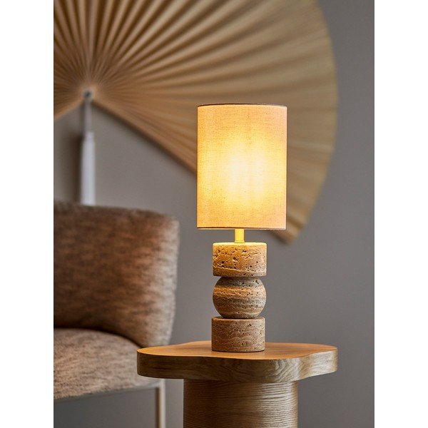 Lončena namizna svetilka v naravni barvi s tekstilnim senčilom (višina 53 cm) Marci – Bloomingville-image-2