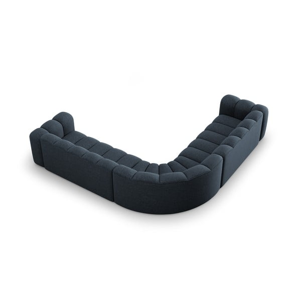 Modra kotna sedežna garnitura iz šenilje Lupine – Micadoni -image-3