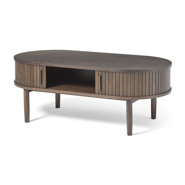 Klubska mizica v hrastovem dekorju v temni naravni barvi 60x120 cm Meta – Unique Furniture-image-1