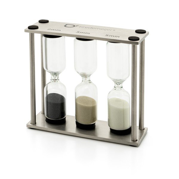 Peščen kuhinjski časovnik v srebrni barvi Duet – Bredemeijer