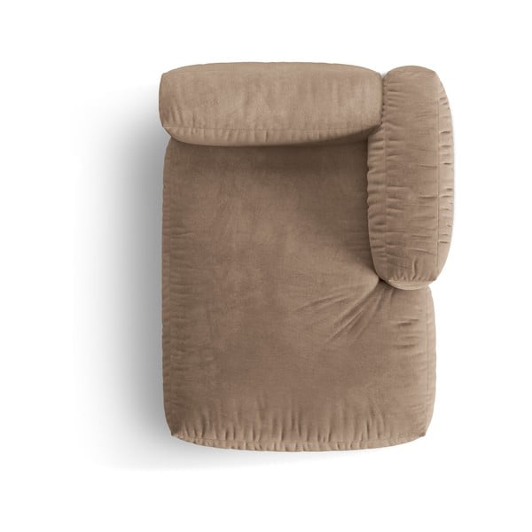 Svetlo rjav žameten modul za sedežno garnituro (desni kot) Martina – Micadoni -image-3