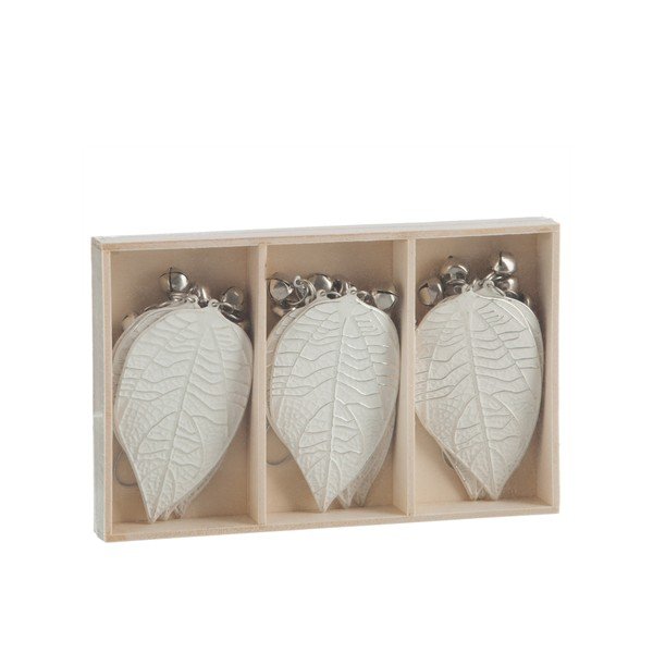 Komplet 9 božičnih okraskov J-Line Leaf-image-1