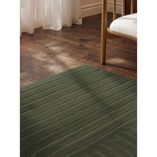 Temno zelena ročno tkana volnena preproga 200x300 cm Arcura – Vikosa-image-3
