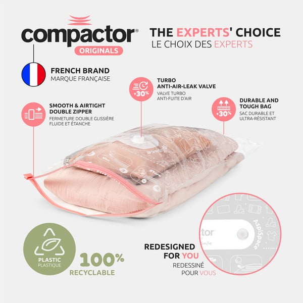 Vakuumske vreče za oblačila v kompletu 2 ks Premium Valve M/L – Compactor-image-4