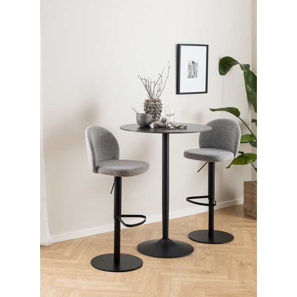 Črno-siv barski stol z nastavljivo višino (višina sedeža 55 cm) Patricia – Actona-image-1