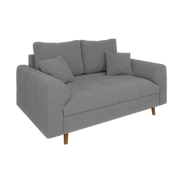 Siva sedežna garnitura iz tkanine bouclé 150 cm Ariella – Ropez