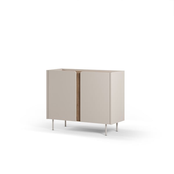 Kremno bela/naravna omarica v hrastovem dekorju 100x82,5x40 cm Lucile – Marckeric-image-4