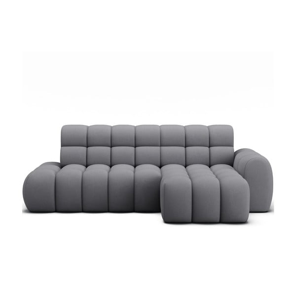 Siva raztegljiva kotna sedežna garnitura (desni kot/z ležalnikom) Ceedro – ELTAP