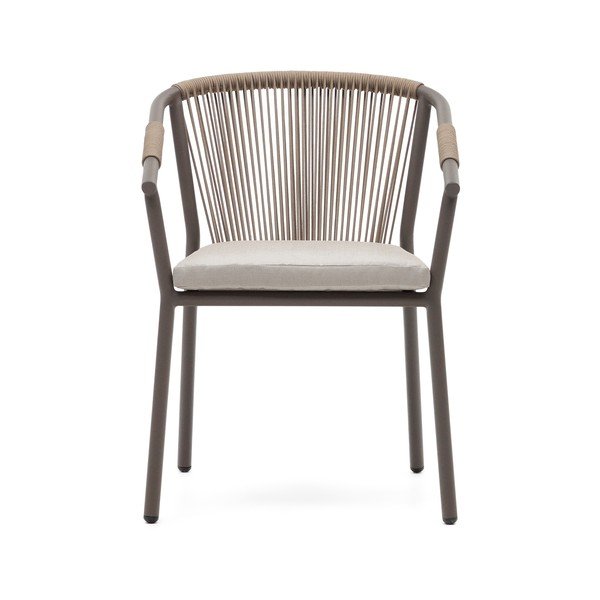 Bež kovinski vrtni stol Xelida - Kave Home-image-1