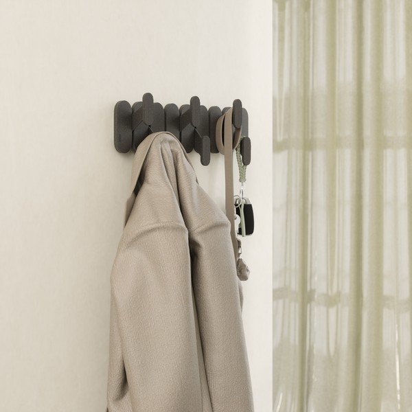 Mat črn jeklen stenski obešalnik 16 cm Tempo – Umbra-image-2